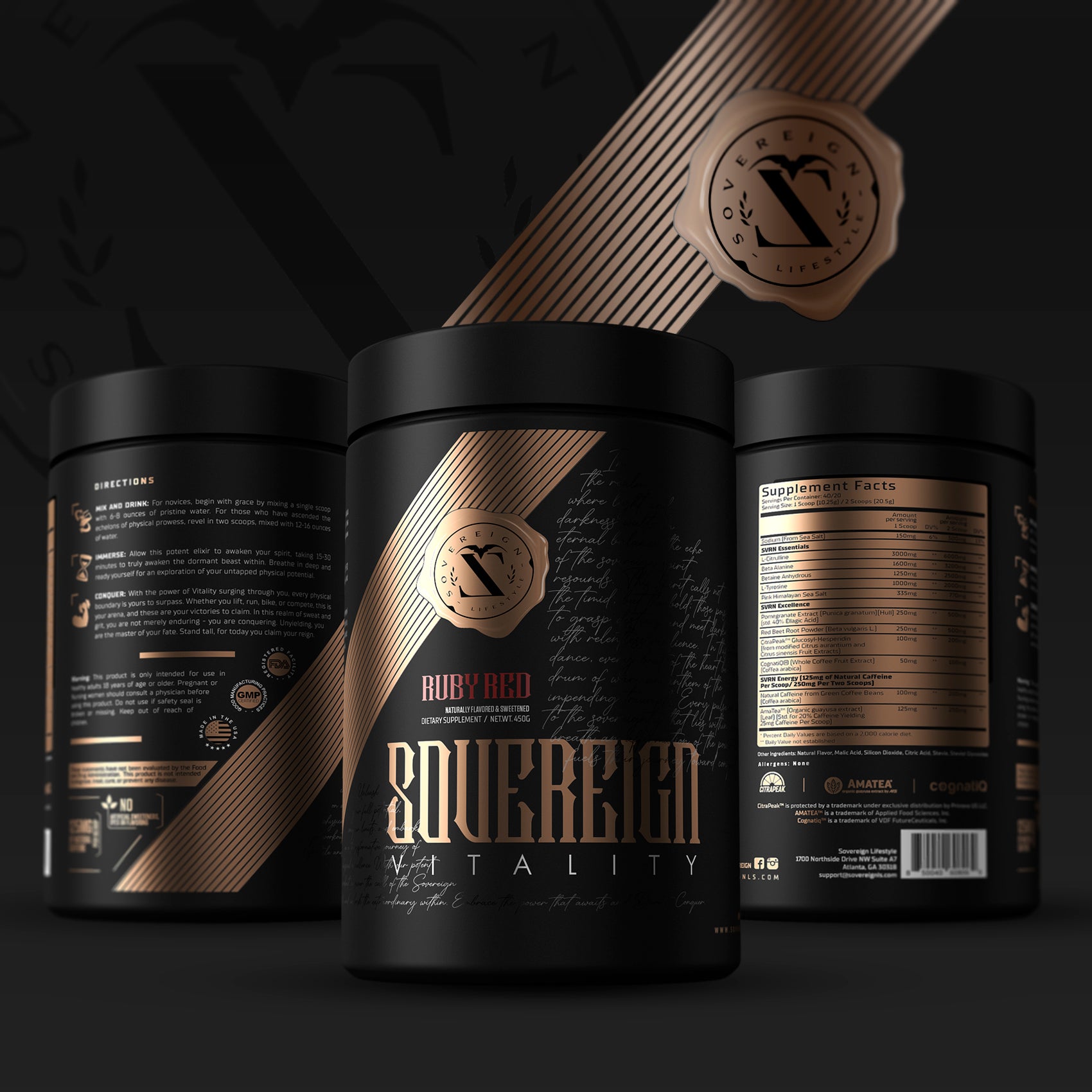 Sovereign Vitality Ruby Red Pre Workout natural powder