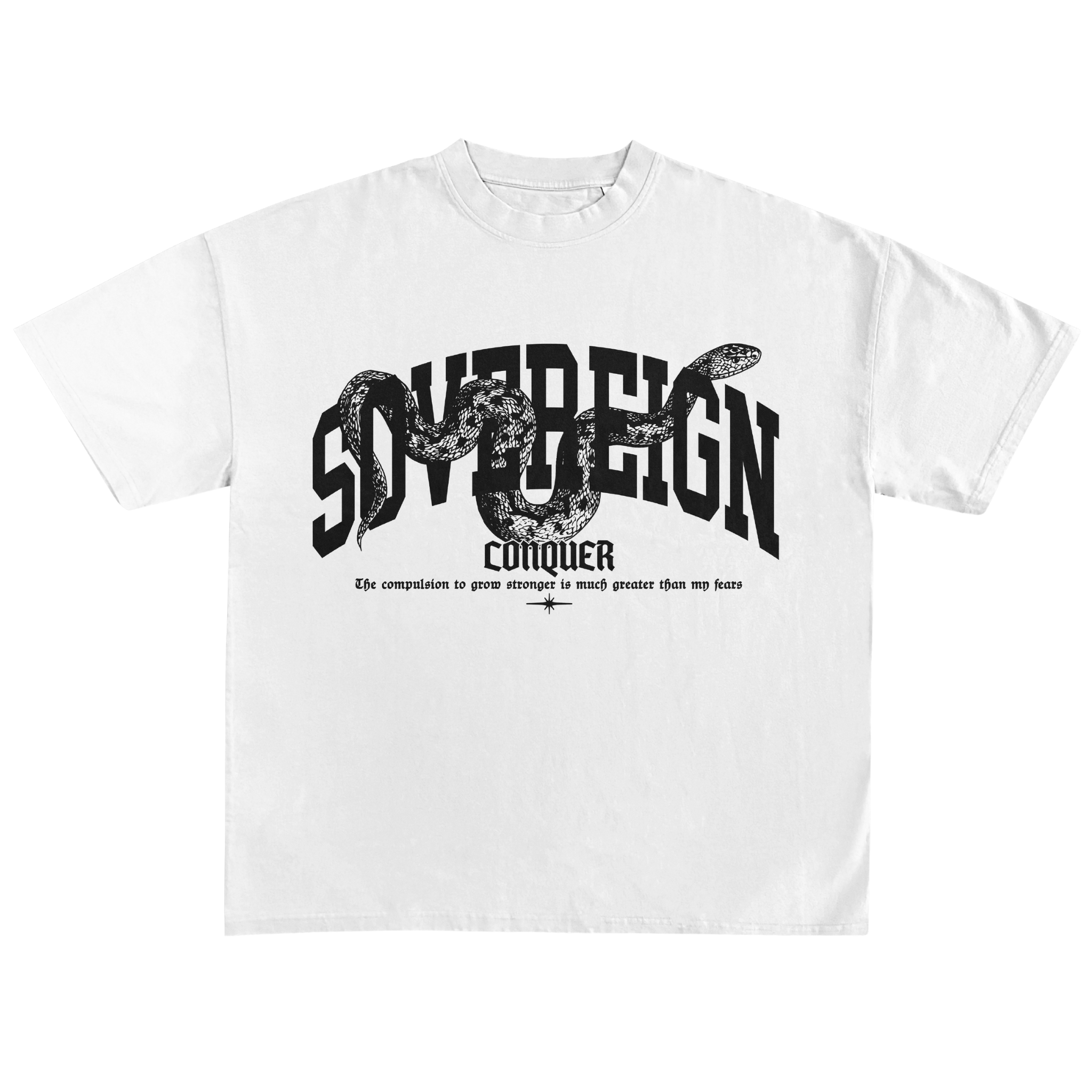 sovereign lifestyle serpent conquer oversized tee in white