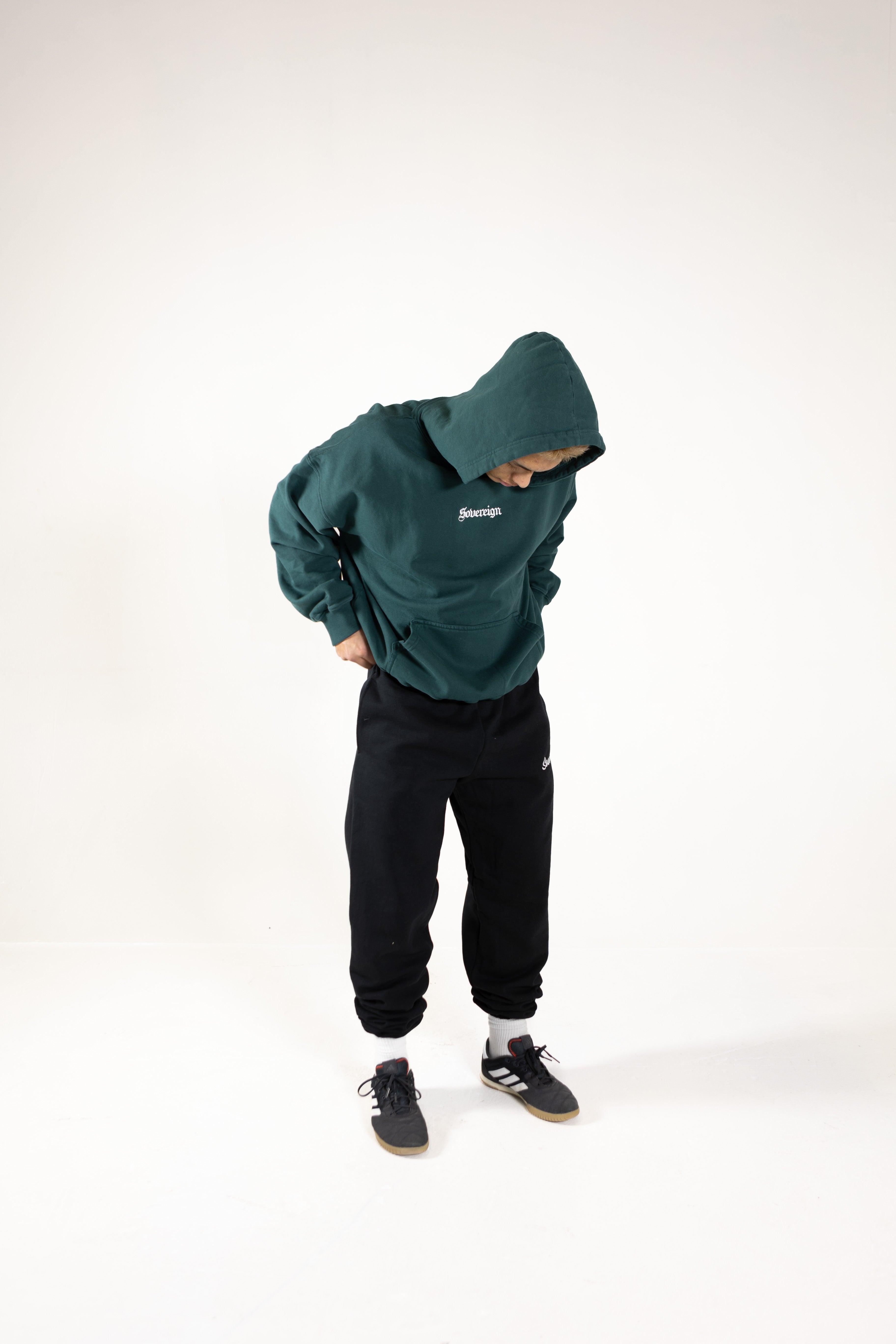 Sovereign Lifestyle Baggy Oversized Sweatpants Grey and Black Cursive Script