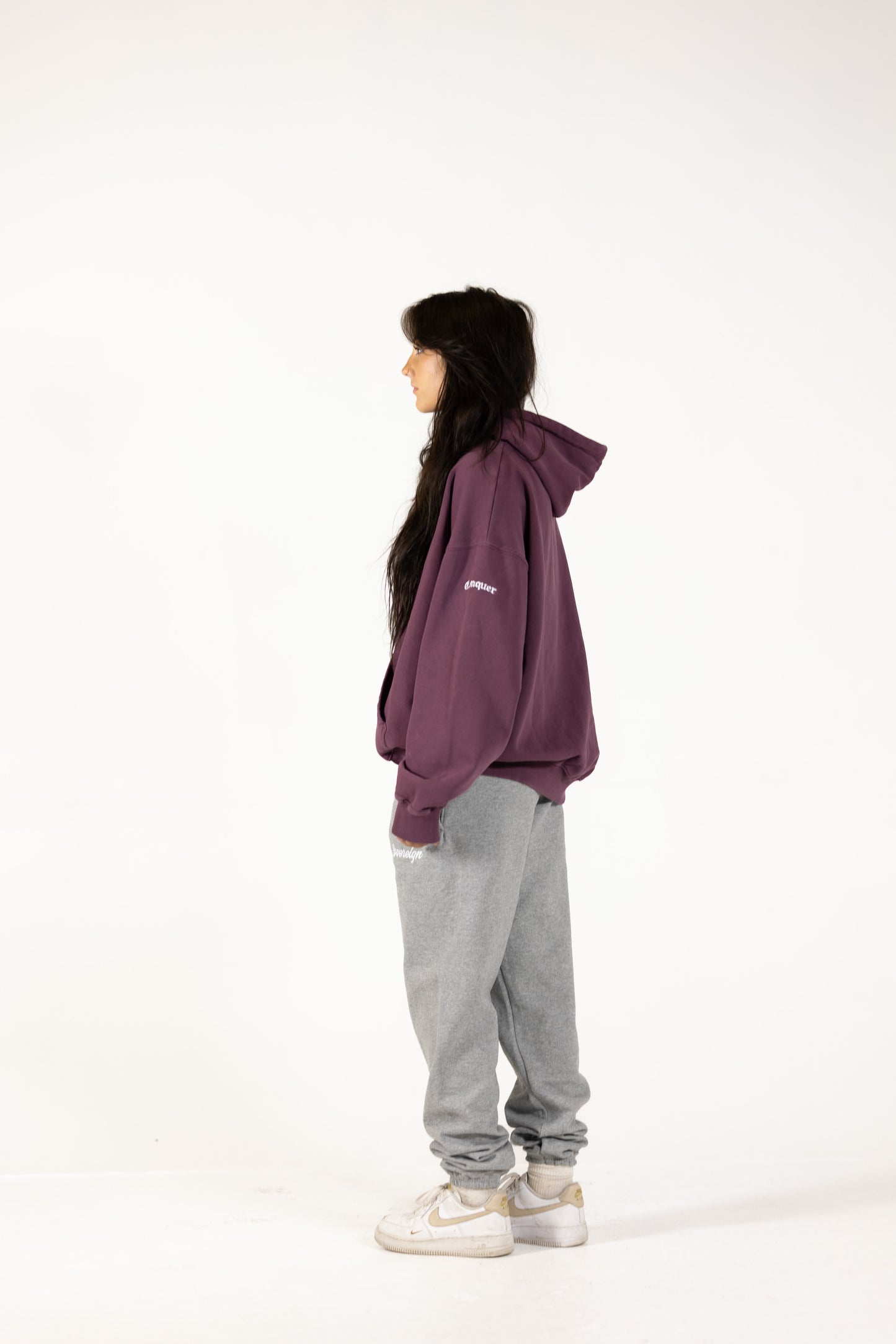 Sovereign Lifestyle Baggy Oversized Sweatpants Grey and Black Cursive Script