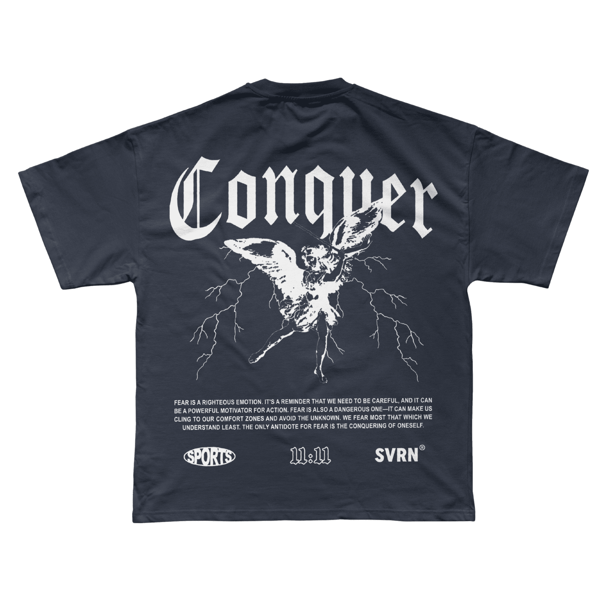 Sovereign Lifestyle, Black, Conquer, Oversized Tee, Luxury sportswear, lifestyle, god, sports