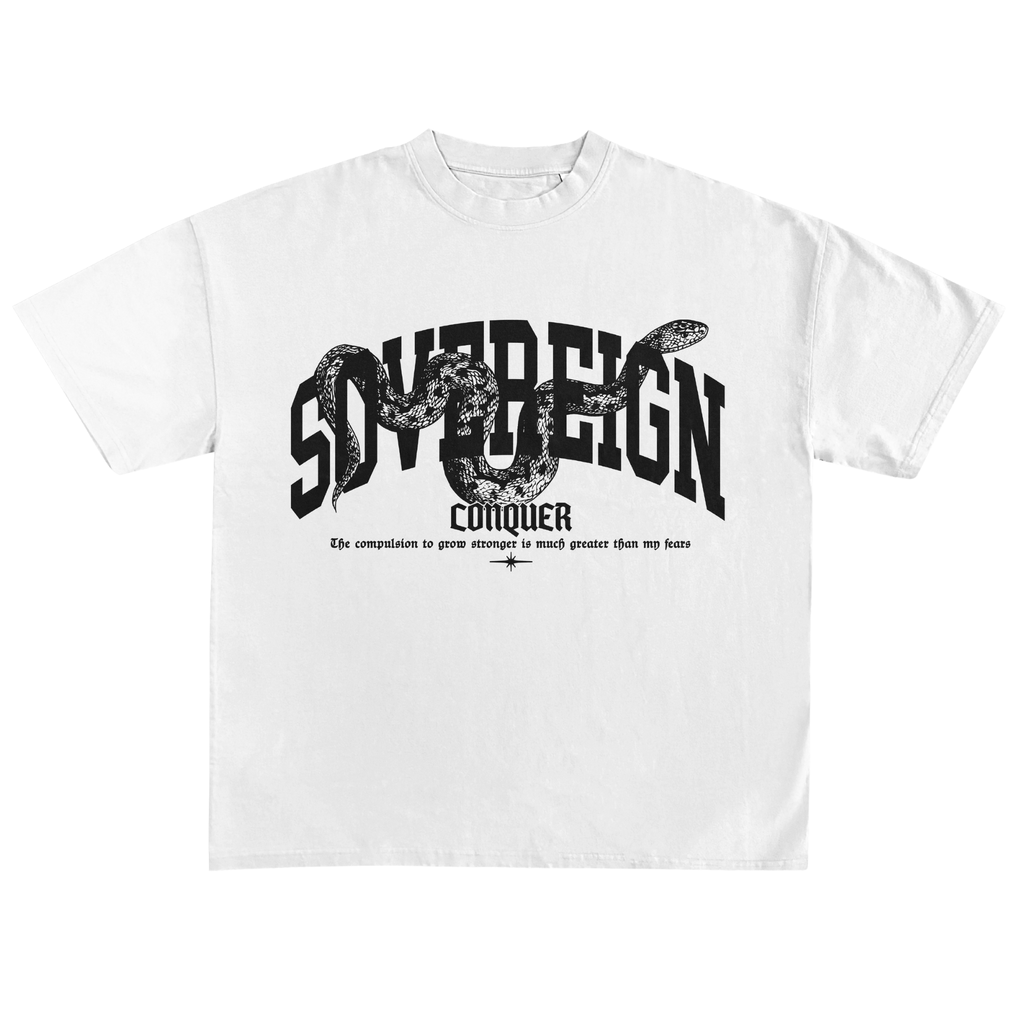 sovereign lifestyle serpent conquer oversized tee in white 