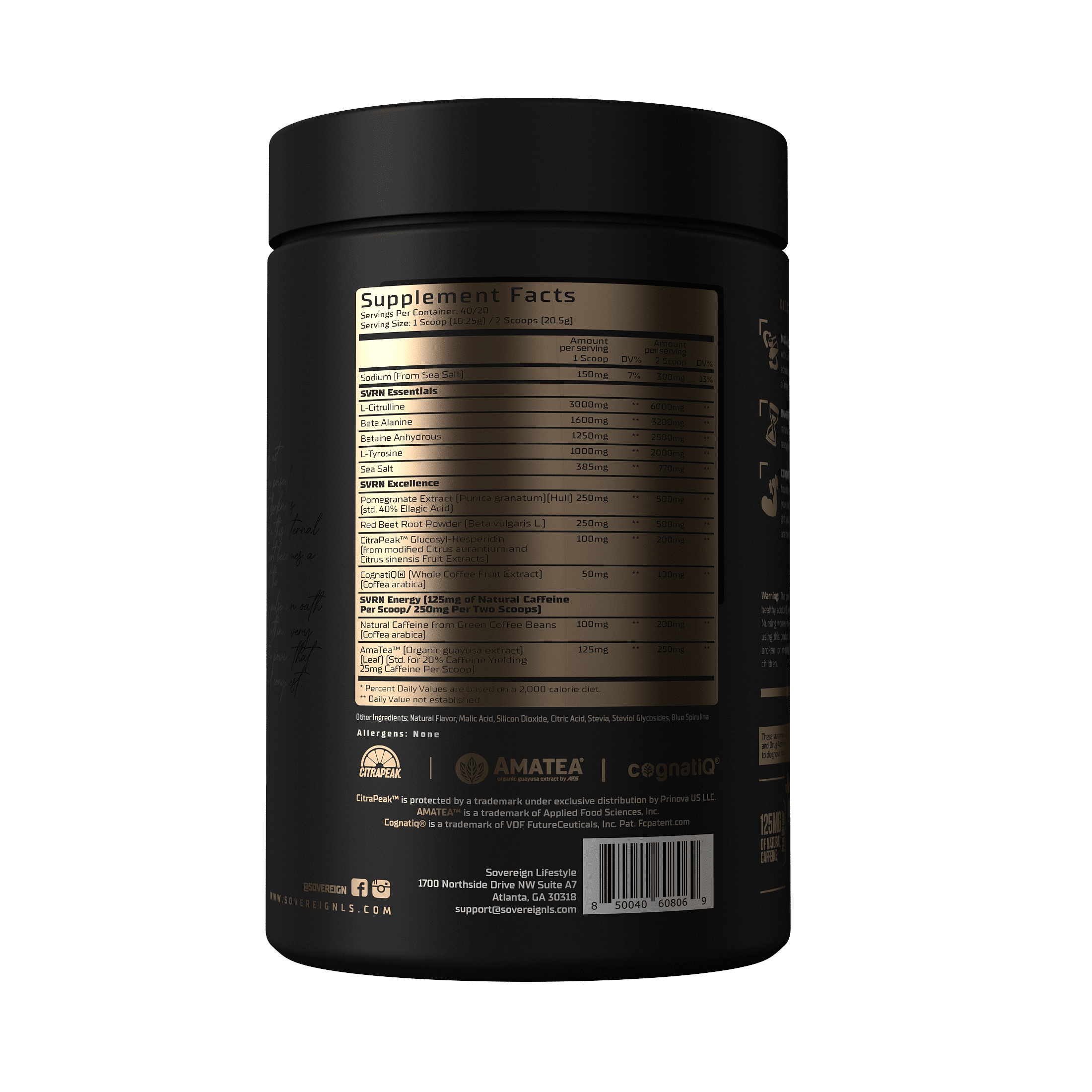 Sovereign Lifestyle Vitality Natural Pre Workout