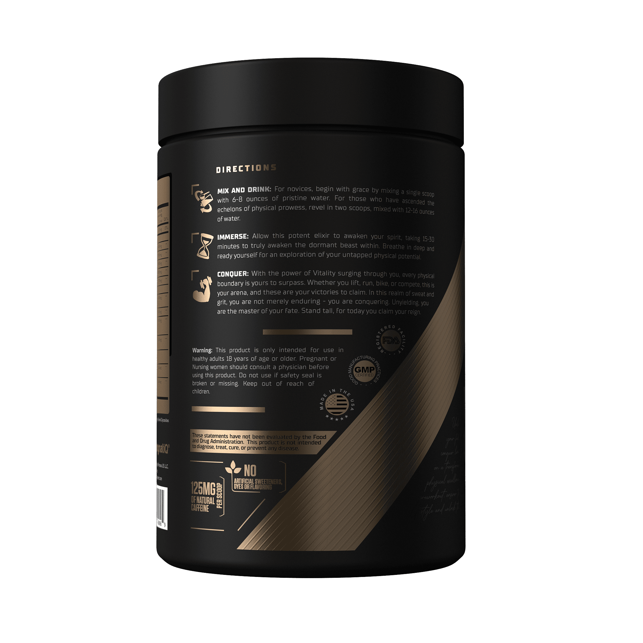 Sovereign Lifestyle Vitality Natural Pre Workout Warning Directions